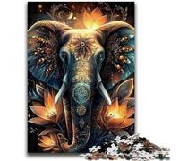 1000 Piece Jigsaw Puzzles for Teenagers Animal Psychedelic Elephant Adult Puzzles,Stress Reliever Staycation Kill Time Enhance Love between Couples (38x26cm)