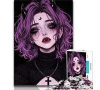 1000 Piece Jigsaw Puzzles for Teenagers Anime Demon Girl,Learning Educational Toys Family Games Unique Birthday And Gifts (38x26cm)