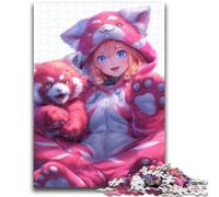 1000 Piece Jigsaw Puzzles for Teenagers Anime Red Panda Girl Artistic Wall Decor & Birthday Gift Idea for Friends, Home Office 26x38cm