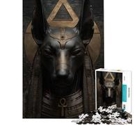 1000 Piece Jigsaw Puzzles for Teenagers Anubis Statue with Egyptian Symbols Jigsaw Puzzle Relaxing Games Wall Decoration Deal As Gifts for The Whole Family (Size 50x75cm)