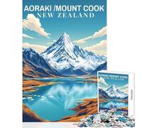 1000 Piece Jigsaw Puzzles for Teenagers Aoraki∕Mount Cook's Towering Presence Educational Toy Great Gift Brain Teaser Game Artists Collection, Fine Art Size 38x26cm