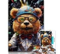 1000 Piece Jigsaw Puzzles for Teenagers Art Animal Bear,Help The Brain Exercise Addictive Toys to Cultivate Patience Artists Collection,Fine Art (38x26cm)