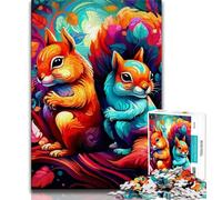 1000 Piece Jigsaw Puzzles for Teenagers Art Cute Squirrel,Learning Educational Toys Family Games Unique Birthday And Gifts (38x26cm)