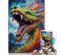 1000 Piece Jigsaw Puzzles for Teenagers Art Flying Dragons Puzzles for Teenagers,Decompressing Intellectual Educational Toy Birthday Gift (size 38x26cm)