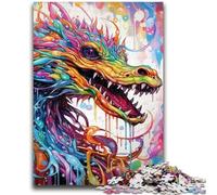 1000 Piece Jigsaw Puzzles for Teenagers Art Flying Dragons Teenager Jigsaw,Birthday Present, Gifts, Wall Art for Age 14 Years Up (26x38cm)