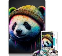 1000 Piece Jigsaw Puzzles for Teenagers Art Neon Panda Puzzles for Teenagers,Decompressing Intellectual Educational Toy Birthday Gift (size 38x26cm)