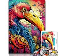 1000 Piece Jigsaw Puzzles for Teenagers Art Psychedelic Flamingo Adult Jigsaw,Quiz Game Wall Decoration Unique Birthday And Xmas Gifts (size 38x26cm)