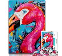 1000 Piece Jigsaw Puzzles for Teenagers Art Psychedelic Flamingo Adult Jigsaw,Quiz Game Wall Decoration Unique Birthday And Xmas Gifts (size 75x50cm)