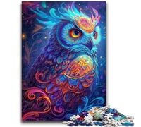 1000 Piece Jigsaw Puzzles for Teenagers Art Psychedelic Owl Adult Jigsaw,Quiz Game for Is Ideal As A Gift for The Whole Family (50x75cm)