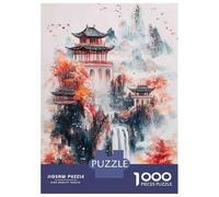 1000 Piece Jigsaw Puzzles for Teenagers Asian Watercolor Art Print Puzzle for Adults Brain Teaser Game Birthday Present Help The Brain Exercise 38x26cm/1000pcs
