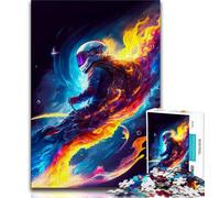 1000 Piece Jigsaw Puzzles for Teenagers Astro Skating Adult Puzzles,Stress Reliever Staycation Kill Time Wishlist with Santa Claus (size 38x26cm)