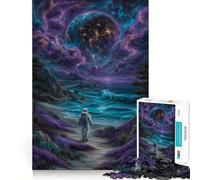 1000 Piece Jigsaw Puzzles for Teenagers Astronaut on Alien Shore Clean Cut Art Creative Game Toy Relax Game Play Xmas Art Gift (38x26cm)