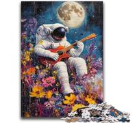 1000 Piece Jigsaw Puzzles for Teenagers Astronaut Playing Guitar Adult Puzzles,Brain Intelligence Challenge Addictive Toys for Home Decoration (26x38cm)