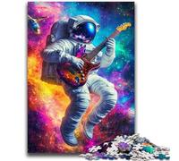 1000 Piece Jigsaw Puzzles for Teenagers Astronaut Playing Guitar Artistic Wall Decor & Birthday Gift Idea for Friends, Home Office 26x38cm