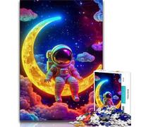 1000 Piece Jigsaw Puzzles for Teenagers Astronaut Sitting on The Moon,Challenging To Complete But Fun And Humorous Birthday Present,Gifts,Wall Art (75x50cm)