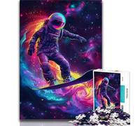 1000 Piece Jigsaw Puzzles for Teenagers Astronaut Space Surfing 1000 Pieces for Adults,Classic Educational Games Beautiful Decoration 75x50cm