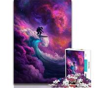1000 Piece Jigsaw Puzzles for Teenagers Astronaut Space Surfing,Help The Brain Exercise Addictive Toys to Cultivate Patience Artists Collection,Fine Art (75x50cm)
