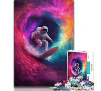 1000 Piece Jigsaw Puzzles for Teenagers Astronaut Surfing,Help The Brain Exercise Addictive Toys to Cultivate Patience Artists Collection,Fine Art (75x50cm)