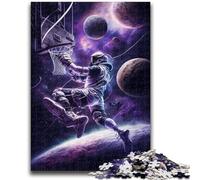 1000 Piece Jigsaw Puzzles for Teenagers Astronauts Playing Basketball Brain Teaser Game Wall Decoration Unique Birthday And Xmas Gifts 38x26cm