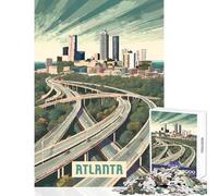 1000 Piece Jigsaw Puzzles for Teenagers Atlanta Happy Shared Home Activity Thoughtful Festive Present Choice (38x52cm)