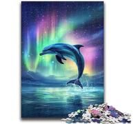 1000 Piece Jigsaw Puzzles for Teenagers Aurora Dolphin Learning Educational Toys Fun at Home Activities, Birthday Present,Travel Gifts 26x38cm