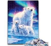 1000 Piece Jigsaw Puzzles for Teenagers Aurora Polar Bear Challenging Game Toys for Is Ideal As A Gift for The Whole Family 26x38cm