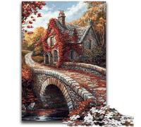 1000 Piece Jigsaw Puzzles for Teenagers Autumn Bridge for And 14 Years And over Educational Challenge Fun Activities at Home, Birthday Gifts, Travel Gifts 26x38cm