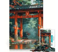 1000 Piece Jigsaw Puzzles for Teenagers Autumn Forest Torri Gate Clean Cut Art Creative Game Toy Relax Game Play Xmas Art Gift (50x75cm)