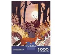 1000 Piece Jigsaw Puzzles for Teenagers Autumn Fox Forest Jigsaw for Adults Relax Games Hand Speed Race Deal As Gifts for The Whole Family 52x38cm/1000pcs