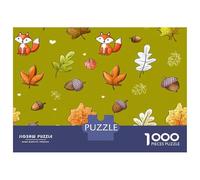 1000 Piece Jigsaw Puzzles for Teenagers Autumn Leaves & Foxes Pattern Adult Puzzles Relaxing Games Enhance Memory Help The Brain Exercise 52x38cm/1000pcs