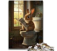 1000 Piece Jigsaw Puzzles for Teenagers Baby Bunny on Toilet for And 14 Years And over Impossible Game Christmas Birthday Gift 50x75cm