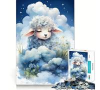 1000 Piece Jigsaw Puzzles for Teenagers Baby Sheep Clean Cut Art Creative Game Toy Relax Game Play Xmas Art Gift (50x75cm)