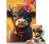 1000 Piece Jigsaw Puzzles for Teenagers Baby Yak Wearing Glasses Puzzles,Educational Games Home Decoration Birthday Present, Gifts, Wall Art 50x75cm