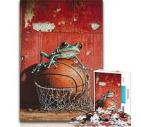 1000 Piece Jigsaw Puzzles for Teenagers Basketball And Frog,Challenging Game And Family Play with Fully Interlocking Randomly Shaped Pieces 50x75cm