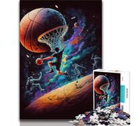1000 Piece Jigsaw Puzzles for Teenagers Basketball Sport Colorful Adult Puzzles,Stress Reliever Difficult Challenge Unique Home Decor And Gifts 38x26cm