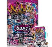 1000 Piece Jigsaw Puzzles for Teenagers Basquiat-style Child Teenager Jigsaw,Educational Games Home Decoration Suitable for Desktop Decoration (size 38x26cm)