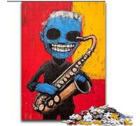 1000 Piece Jigsaw Puzzles for Teenagers Basquiat-style Guitarist, Challenging Game Toys Wall Decoration Unique Birthday And Xmas Gifts (Size 50x75cm)