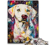 1000 Piece Jigsaw Puzzles for Teenagers Basquiat-style Labrador Adult Puzzles,Brain Intelligence Challenge Addictive Toys for Home Decoration (26x38cm)
