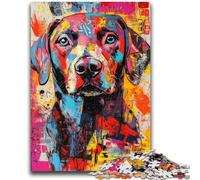 1000 Piece Jigsaw Puzzles for Teenagers Basquiat-style Labrador Adult Puzzles,Challenging Game Toys Wall Decoration Unique Birthday And Xmas Gifts (50x75cm)