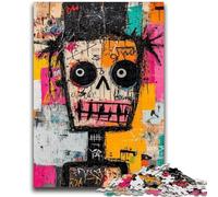 1000 Piece Jigsaw Puzzles for Teenagers Basquiat-style Skull Adult Jigsaw,Family Activity Fun at Home Activities, Birthday Present,Travel Gifts (75x50cm)