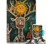 1000 Piece Jigsaw Puzzles for Teenagers Basquiat-style Skull Crown,Family Game Stress Reliever Difficult Challenge Enhance Love between Couples (75x50cm)