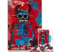 1000 Piece Jigsaw Puzzles for Teenagers Basquiat-style Skull Teenager Jigsaw,Birthday Present, Gifts, Wall Art for Age 14 Years Up 26x38cm