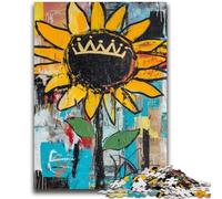 1000 Piece Jigsaw Puzzles for Teenagers Basquiat-style Sunflowers Learning Educational Toys Unique Home Decor And Gifts for 14+ 50x75cm