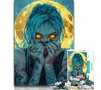 1000 Piece Jigsaw Puzzles for Teenagers Beautiful Anime Girl with Moon 1000 Pieces for Teenagers,learning Educational for Is Ideal As A Gift for The Whole Family 38x26cm