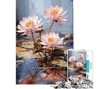 1000 Piece Jigsaw Puzzles for Teenagers Beautiful Lotus Flower Help The Brain Exercise Difficult Hard Relaxing Games Suitable for Ages 14 And Up (50X75cm)