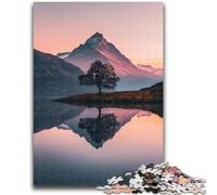 1000 Piece Jigsaw Puzzles for Teenagers Beautiful Mountains And Lakes Challenging To Complete But Fun And Humorous with Matching Poster And Trivia Sheet 26x38cm