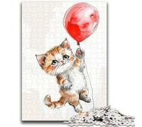 1000 Piece Jigsaw Puzzles for Teenagers Beautiful Watercolor Cat Puzzles for Teenagers,Challenging Game Gifts for Is Ideal As A Gift for The Whole Family (26x38cm)