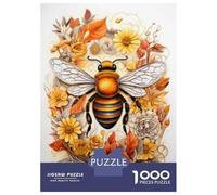 1000 Piece Jigsaw Puzzles for Teenagers Bee Art Print - Honeybee Wall Decor Puzzle for Adults Brain Teaser Game Birthday Present Help The Brain Exercise 70x50cm/1000pcs