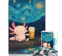 1000 Piece Jigsaw Puzzles for Teenagers Beer Drinking Salamander Adult Jigsaw,Fun Activity for Home, Rainy Days Toys, Birthday Gifts 38x26cm