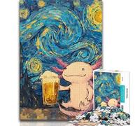 1000 Piece Jigsaw Puzzles for Teenagers Beer Drinking Salamander Adult Puzzles,Learning Educational Toys Family Games Unique Birthday And Gifts 26x38cm